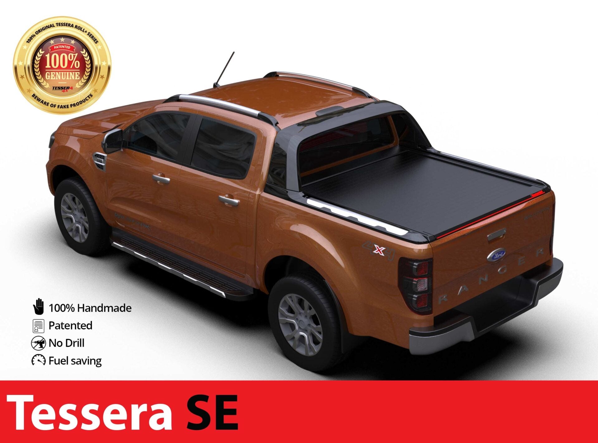 Laderaumabdeckung Tessera SE für Ford Ranger Wildtrak D/C ab 2012+ & 2016+ & 2020+ TESS 1508 SE black matt