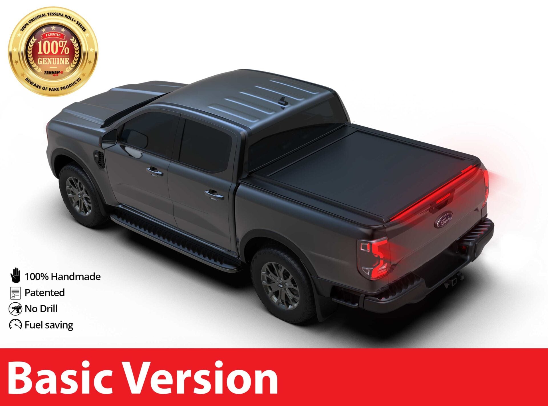 Tessera Roll+ Laderaumabdeckung "Basic" für FORD Ranger Raptor T6.2 (P703) 2023+ TESS 14061 ROLL black matt