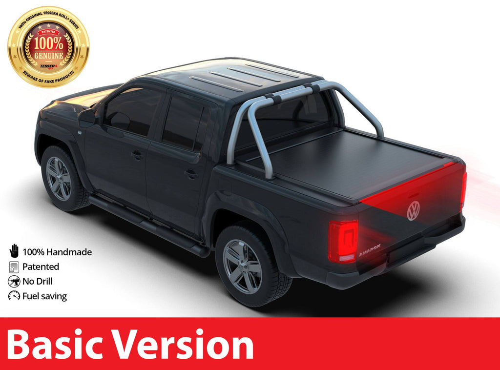 Tessera Roll+ Laderaumabdeckung "Basic" für Volkswagen Amarok mit OEM Überrollbügel D/C TESS 1401 ROLL black matt