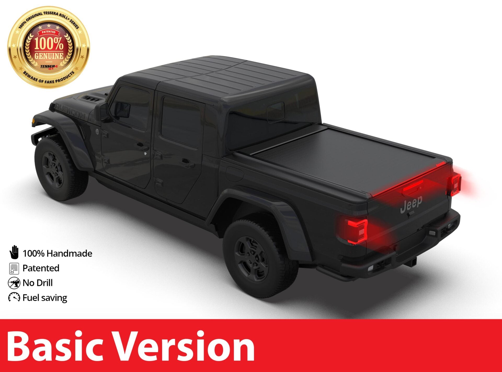 Tessera Roll+ Laderaumabdeckung "Basic" für Jeep Gladiator D/C Double Cab 2020+ TESS 1422 ROLL black matt