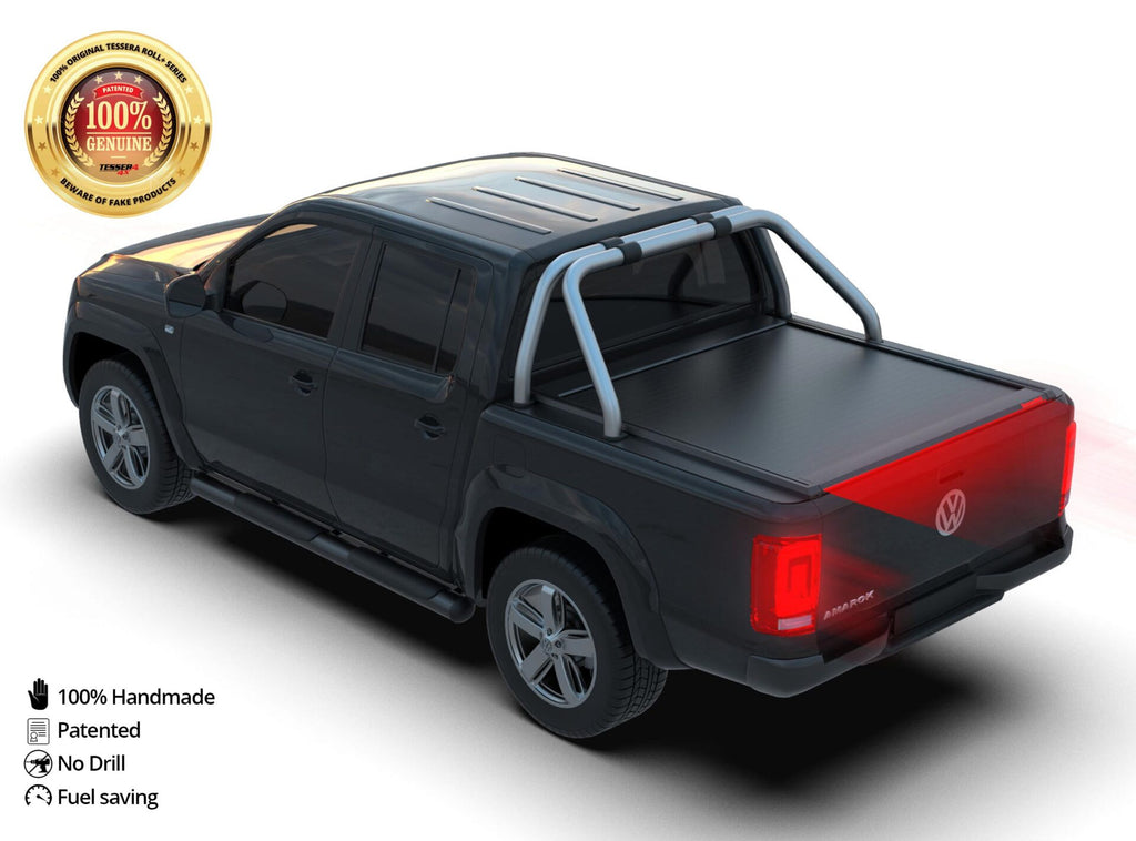 Tessera Roll+ Laderaumabdeckung "Basic" für Volkswagen Amarok mit OEM Überrollbügel D/C TESS 1401 ROLL black matt