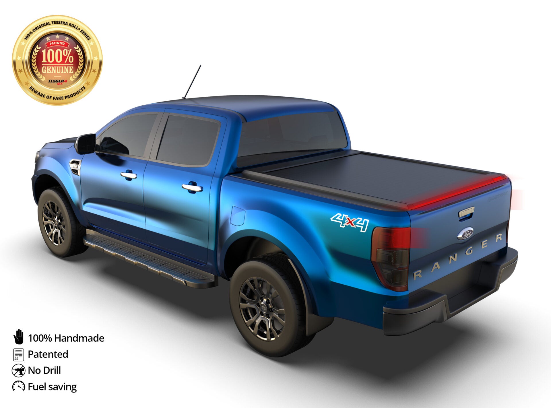 Tessera Roll+ Laderaumabdeckung "Basic" für FORD Ranger XL/XLT D/C ab 2012+ & 2016+ & 2020+ TESS 1406 ROLL black matt