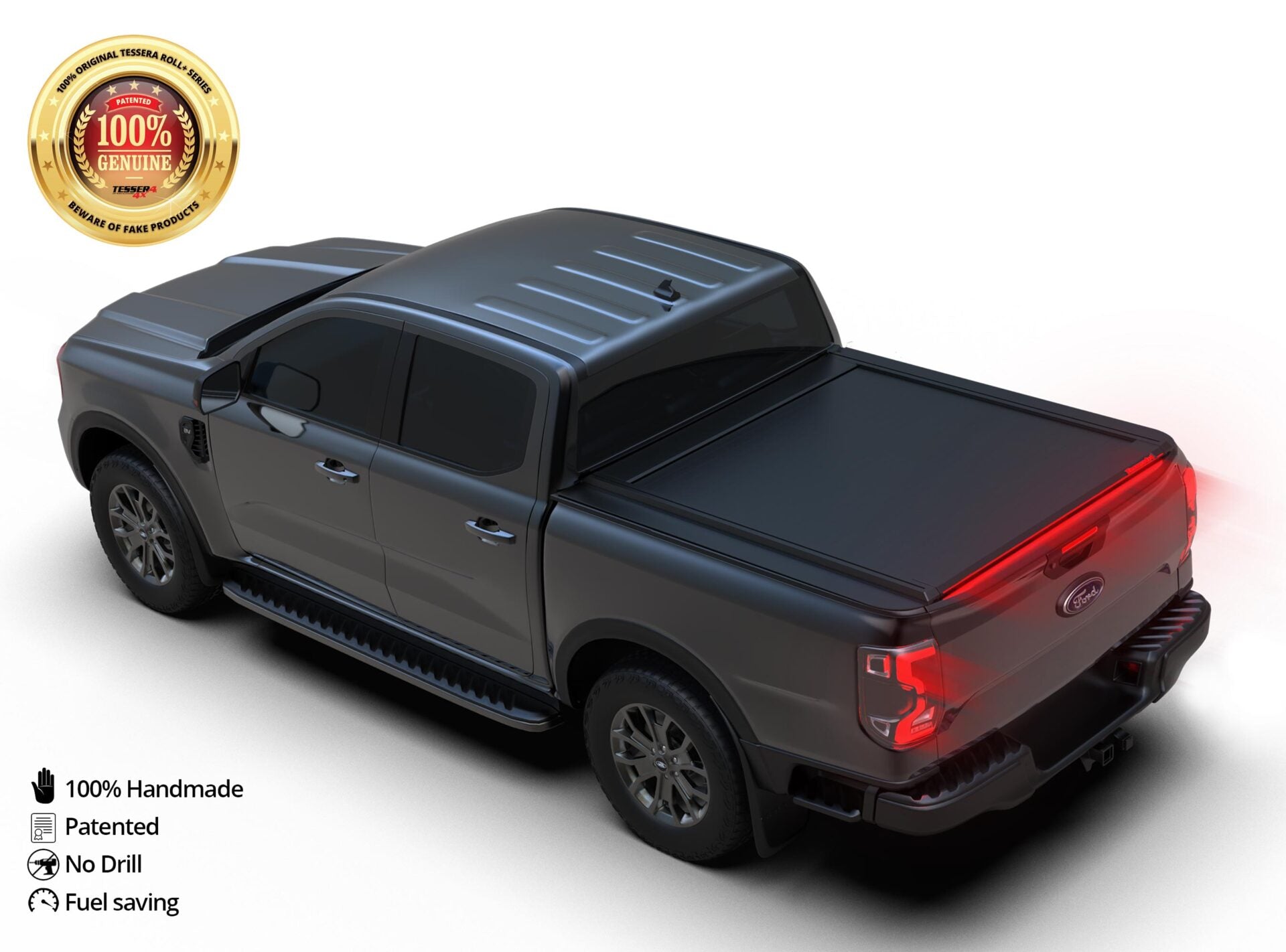 Tessera Roll+ Laderaumabdeckung "Basic" für FORD Ranger T6.2 (P703) 2023+ TESS 14060 ROLL black matt