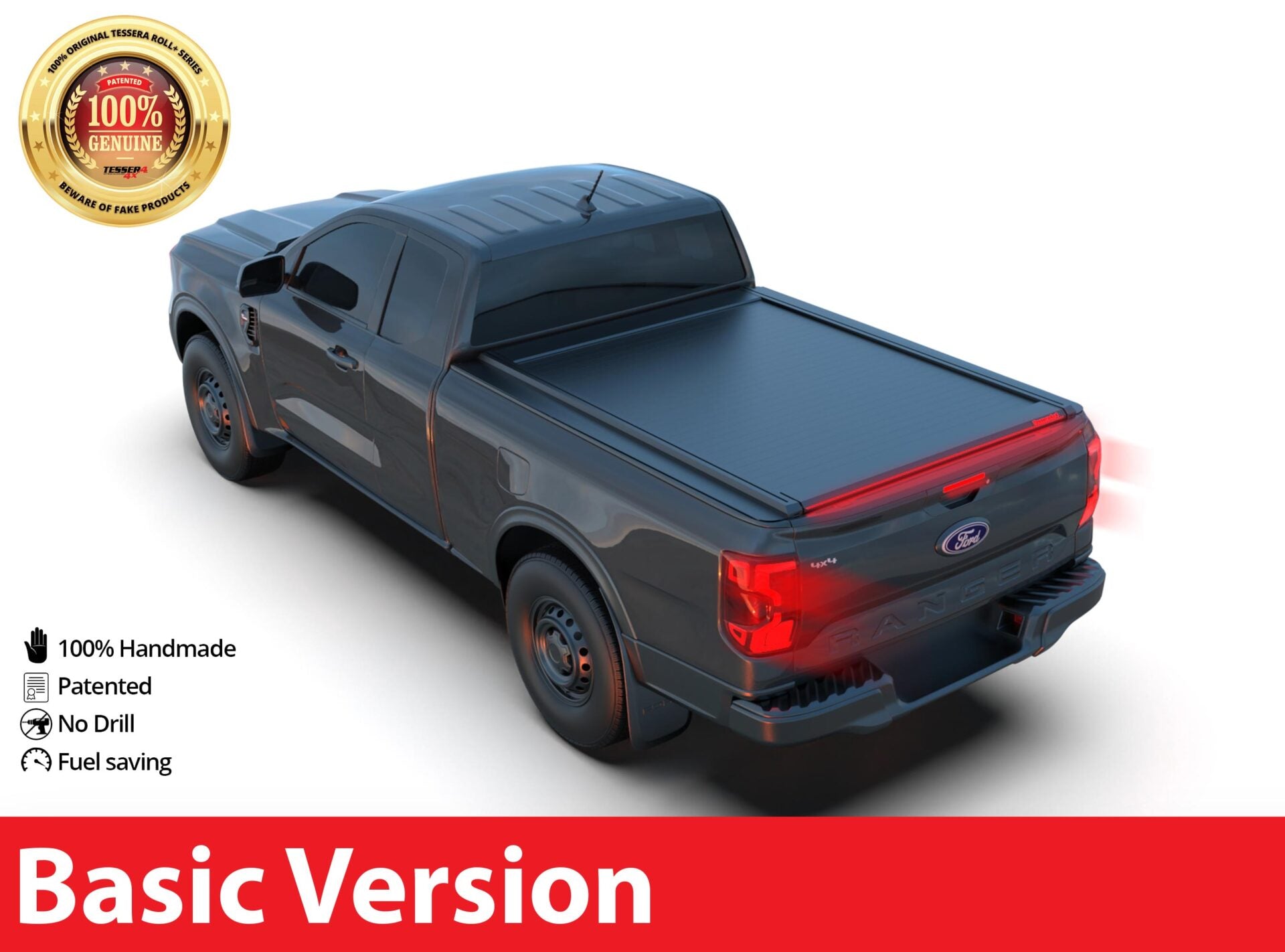 Tessera Roll+ Laderaumabdeckung "Basic" für FORD Ranger T6.2 (P703) 2023+ TESS 14070 ROLL black matt
