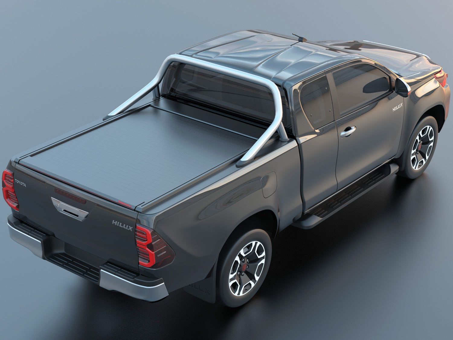 Laderaumabdeckung Tessera SE für Toyota Hilux Revo 2016+ mit OEM Überrollbügel S/C TESS 15171 SE black matt