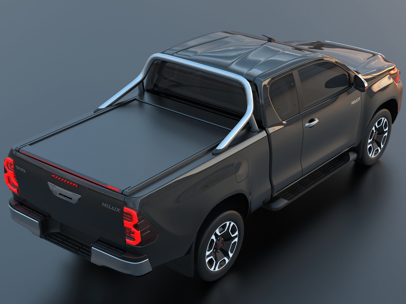 Tessera Roll+ Laderaumabdeckung "Basic" für Toyota Hilux Revo 2016+ mit OEM Überrolbügel S/C TESS 14171 ROLL black matt