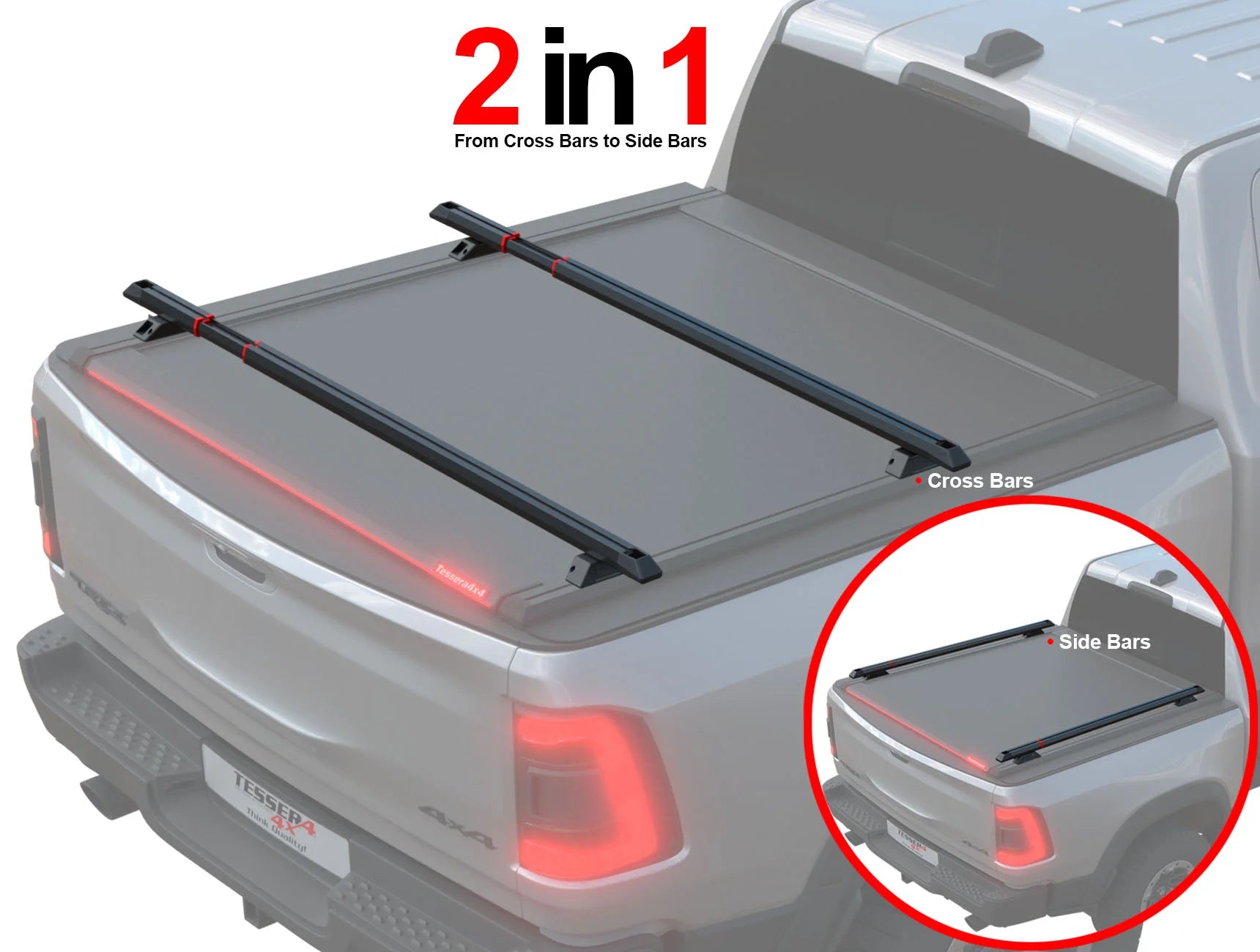 Tessera Bar+ 2in1 Dachträger Reling BAR002US black matt für USA Pickup