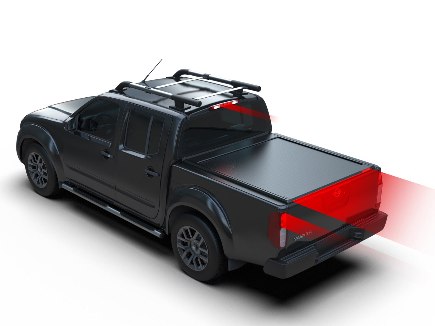 Tessera Roll+ Laderaumabdeckung "Basic" für Nissan Navara D40 (SHORTBED 156cm) D/C Double Cab TESS 140 ROLL black matt