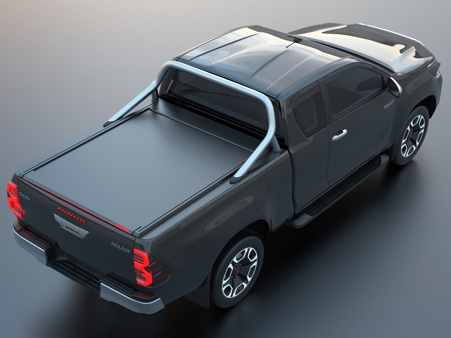 Tessera Roll+ Laderaumabdeckung "Basic" für Toyota Hilux Revo 2016+ mit OEM Überrolbügel S/C TESS 14171 ROLL black matt
