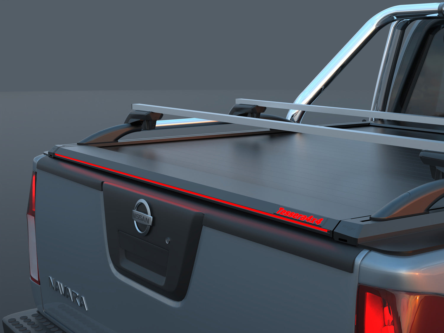 Tessera Roll+ Laderaumabdeckung "Basic" für Nissan Navara D40 (SHORTBED 156cm) D/C Double Cab TESS 140 ROLL black matt