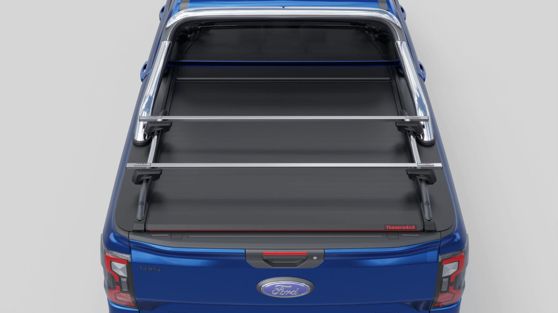 Laderaumabdeckung Tessera SE für FORD Ranger T6.2 P703 mit OEM Überrollbügel D/C TESS 15060 ROLL black matt