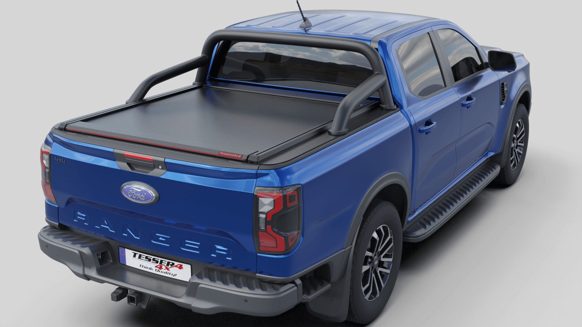 Laderaumabdeckung Tessera SE für FORD Ranger T6.2 P703 mit OEM Überrollbügel D/C TESS 15060 ROLL black matt