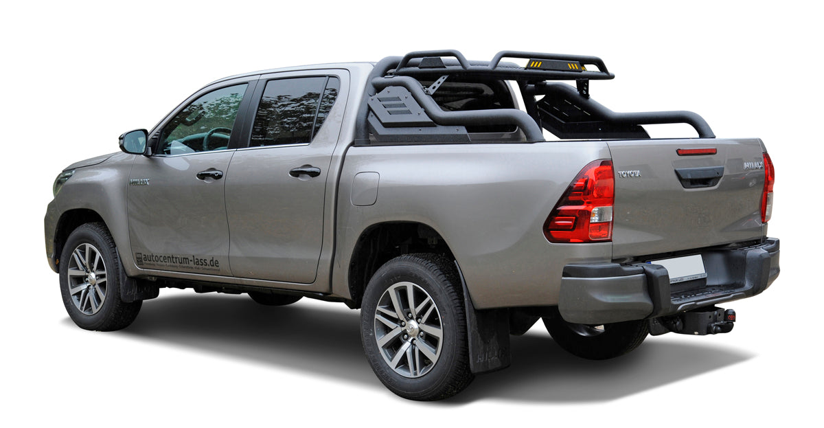 Black Stealth Überrollbügel mit Gepäckkorb passend für Toyota Hilux (2015-)