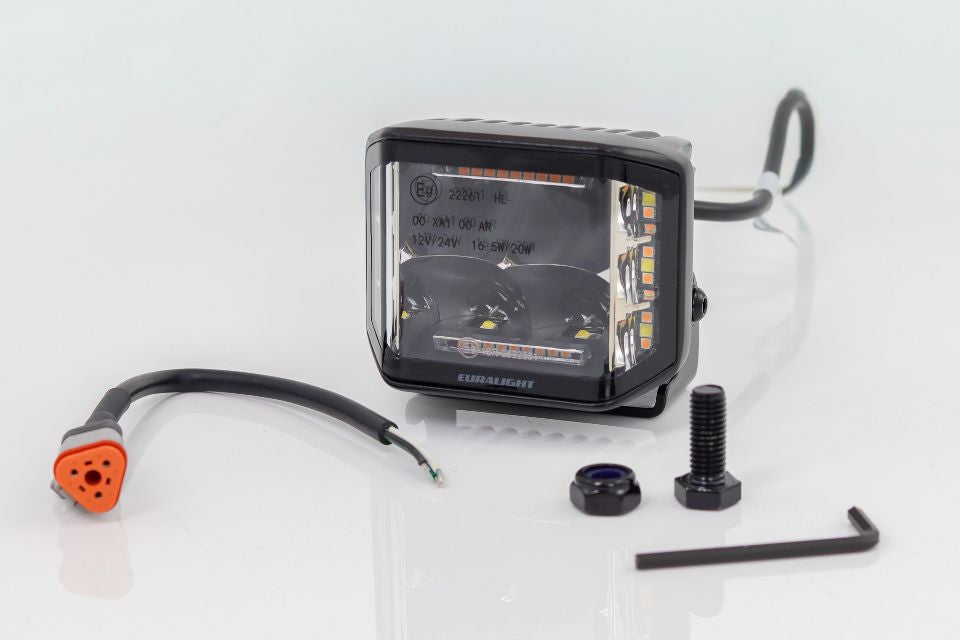 Euralight | 2in1 LED-Scheinwerfer Black Cube 4" | ECE-R10 / R23 / R65