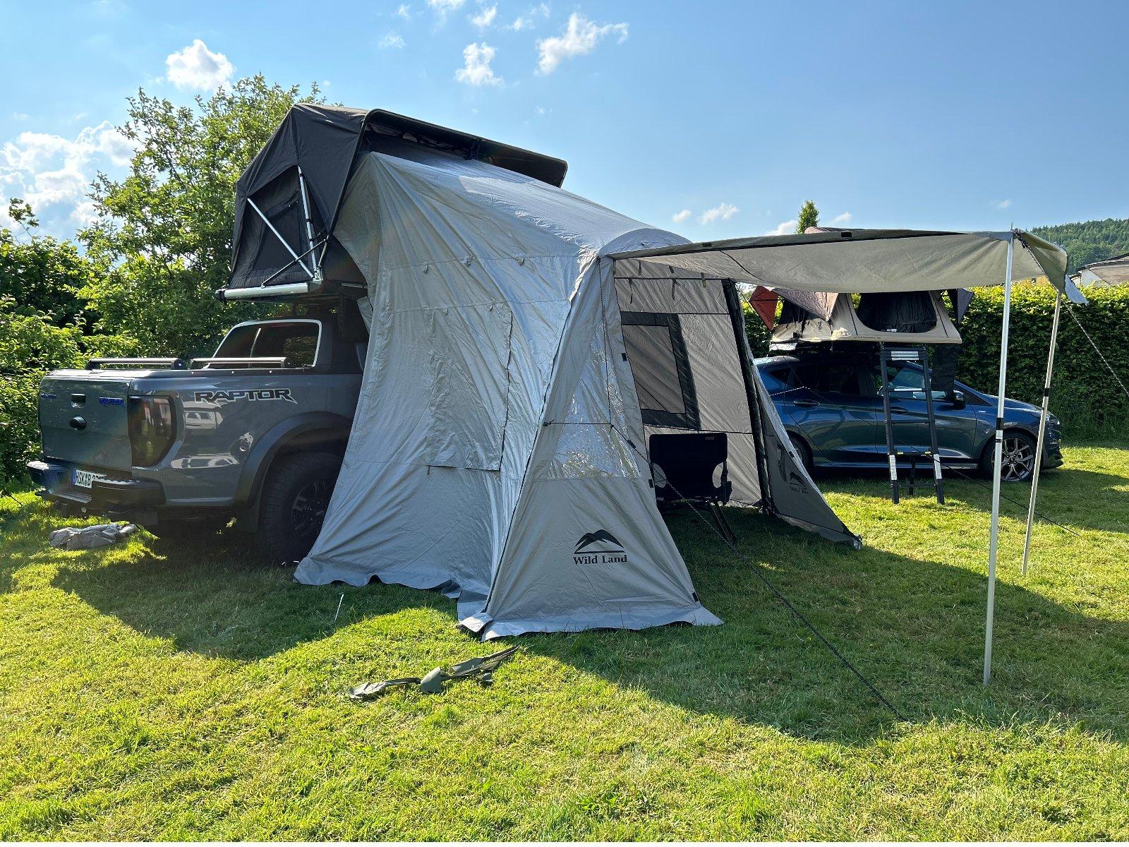 Dachzelt WildLand Normandy Sky Auto 140 mit Vorzelt