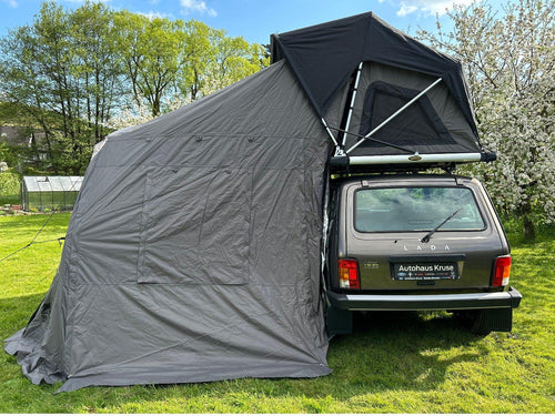 Dachzelt WildLand Normandy Sky Auto 140 mit Vorzelt