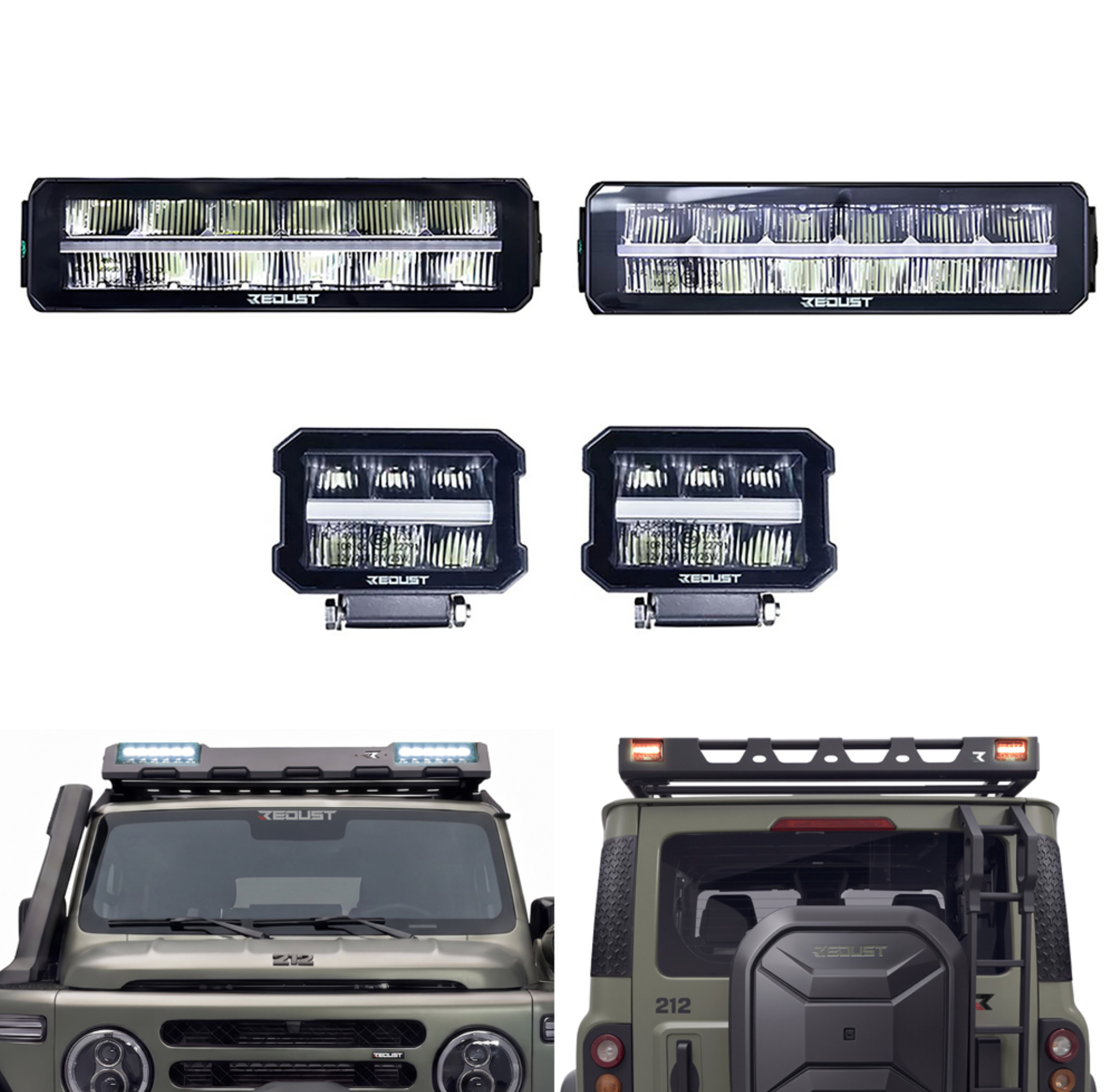 BAW 212 REDUST LED Work Lights Front + Rear (Set)