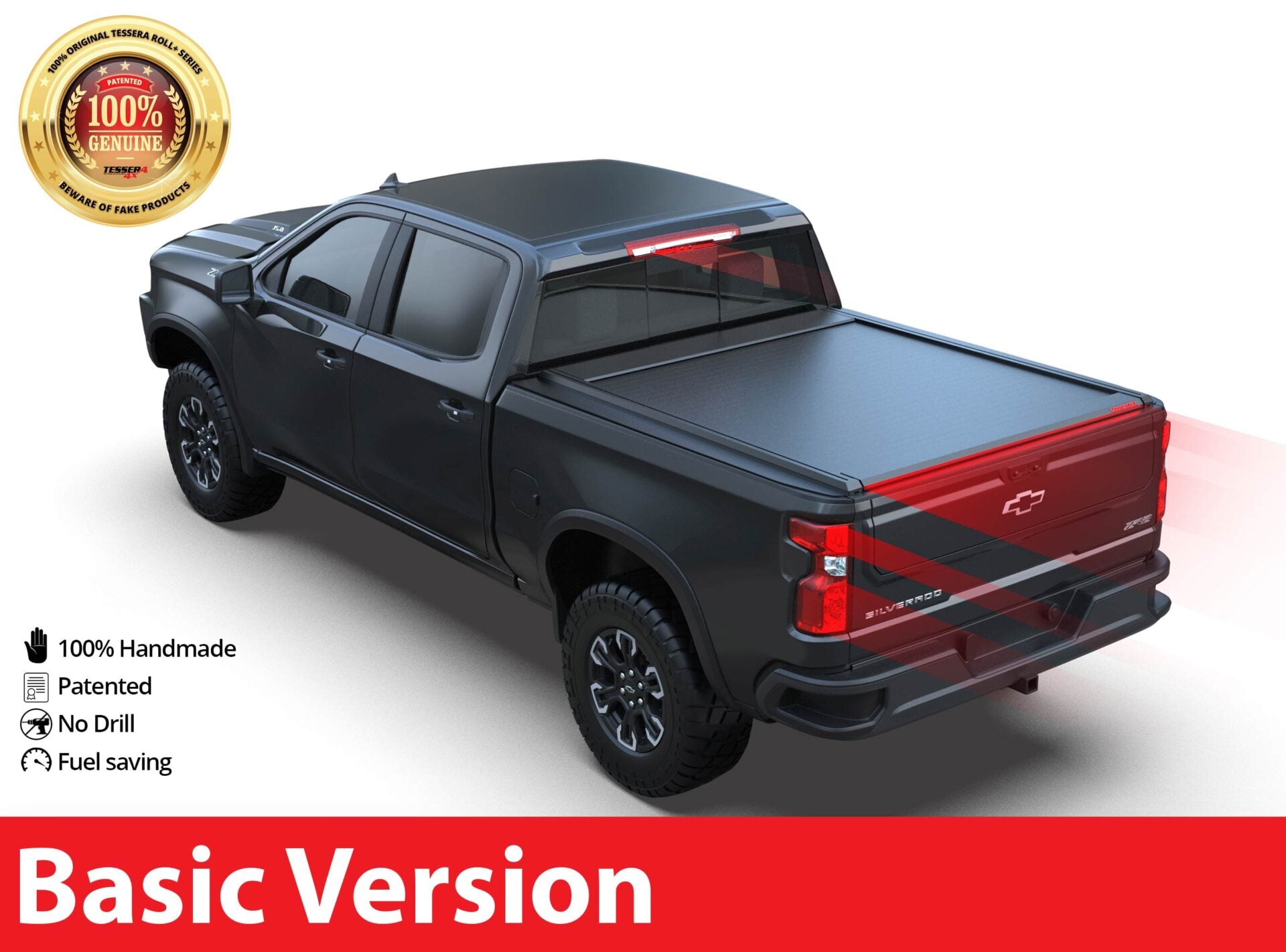 Tessera Roll+ Laderaumabdeckung "Basic" für Chevrolet Silverado 2019+ short bed TESS 1425 ROLL black matt