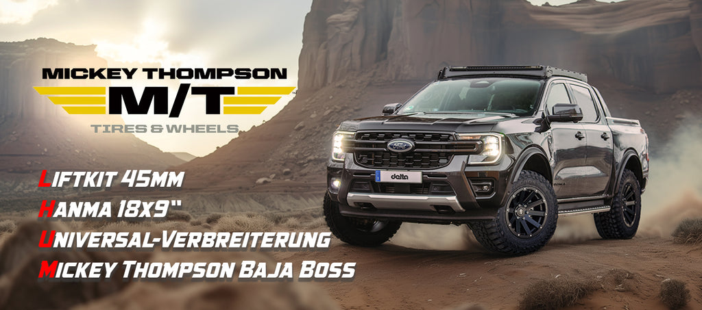 Complete Ford Ranger conversion with lift kit, Hanma and Mickey Thompson 33x12.5R18
