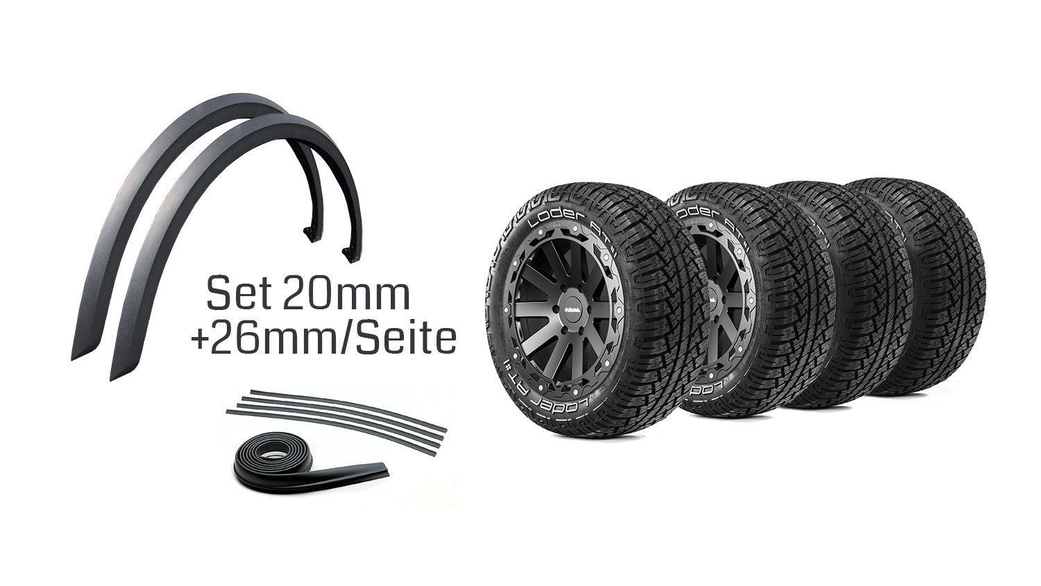 Komplettradsatz Hanma Rugged | Loder AT#1 + Radabdeckungen