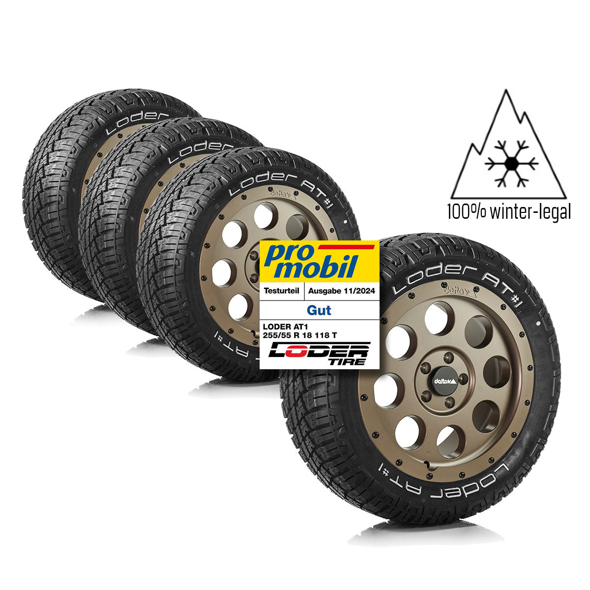 Komplettradsatz Klassik_B Bronze 18x8.5 | Loder AT1 255/55R18