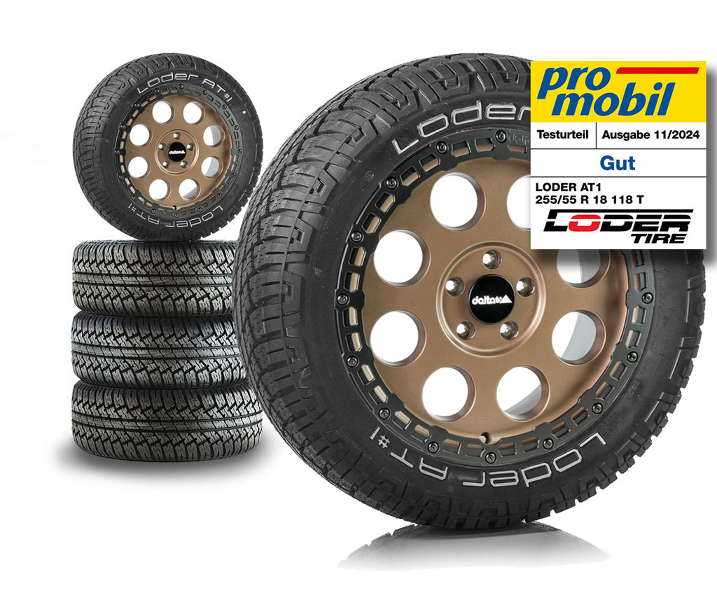 Complete Wheel Set Classic_B Bronze Rugged 18x8.5 | Loder AT1 255/55R18
