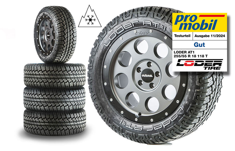 Complete wheel set Classic_B Gunmetal 18x8.5 | Loder AT1 255/55R18