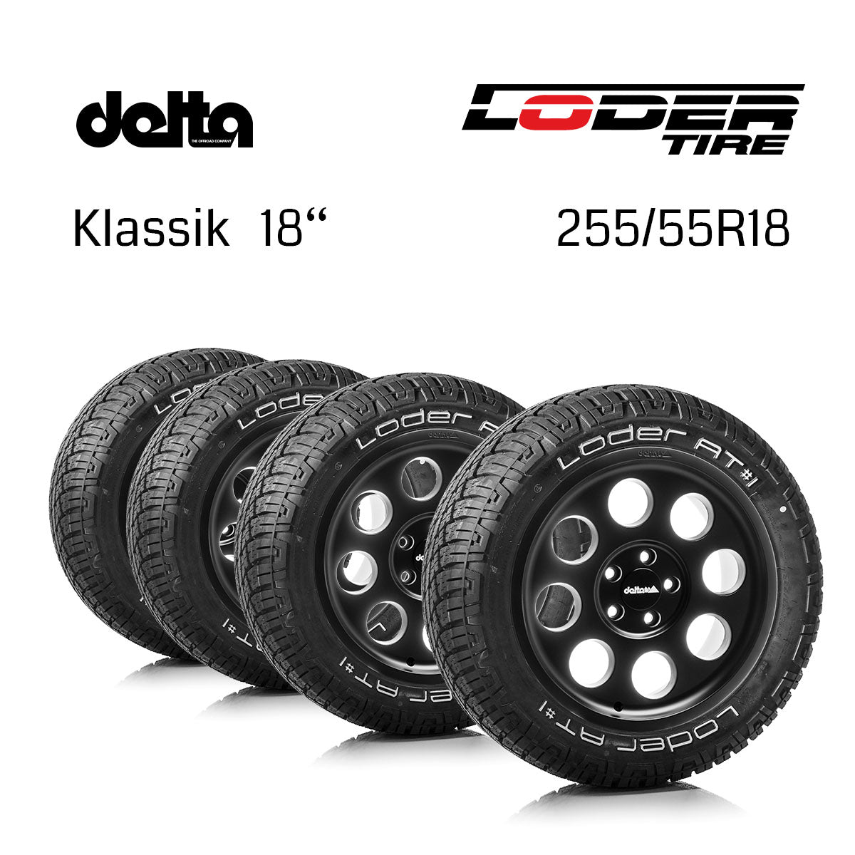 Complete Wheel Set Classic 18x8.5 | Loder AT1 255/55R18