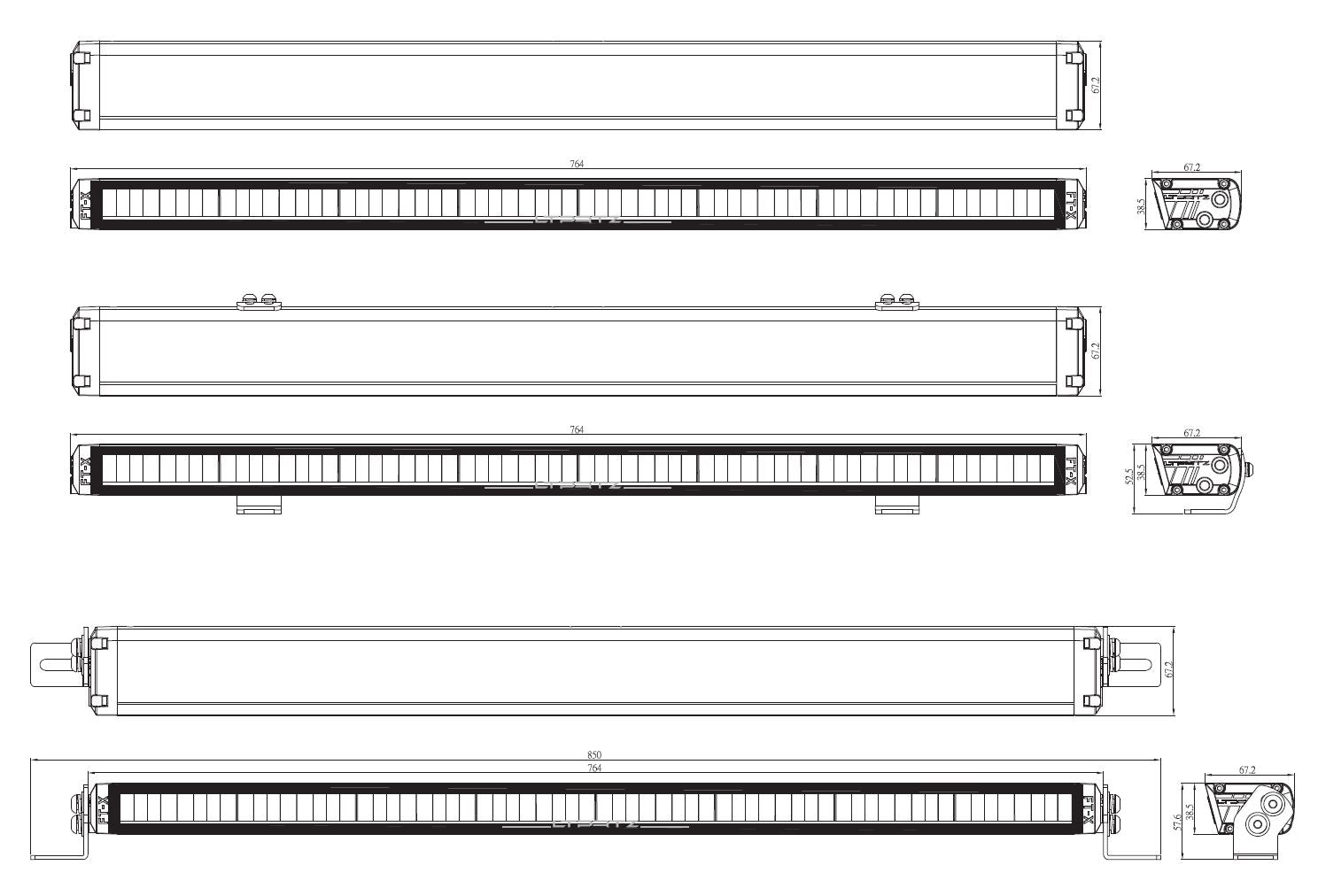 LTPRTZ Spar-Set: Flat-X 30 Zoll + Abdeckkappen transparent