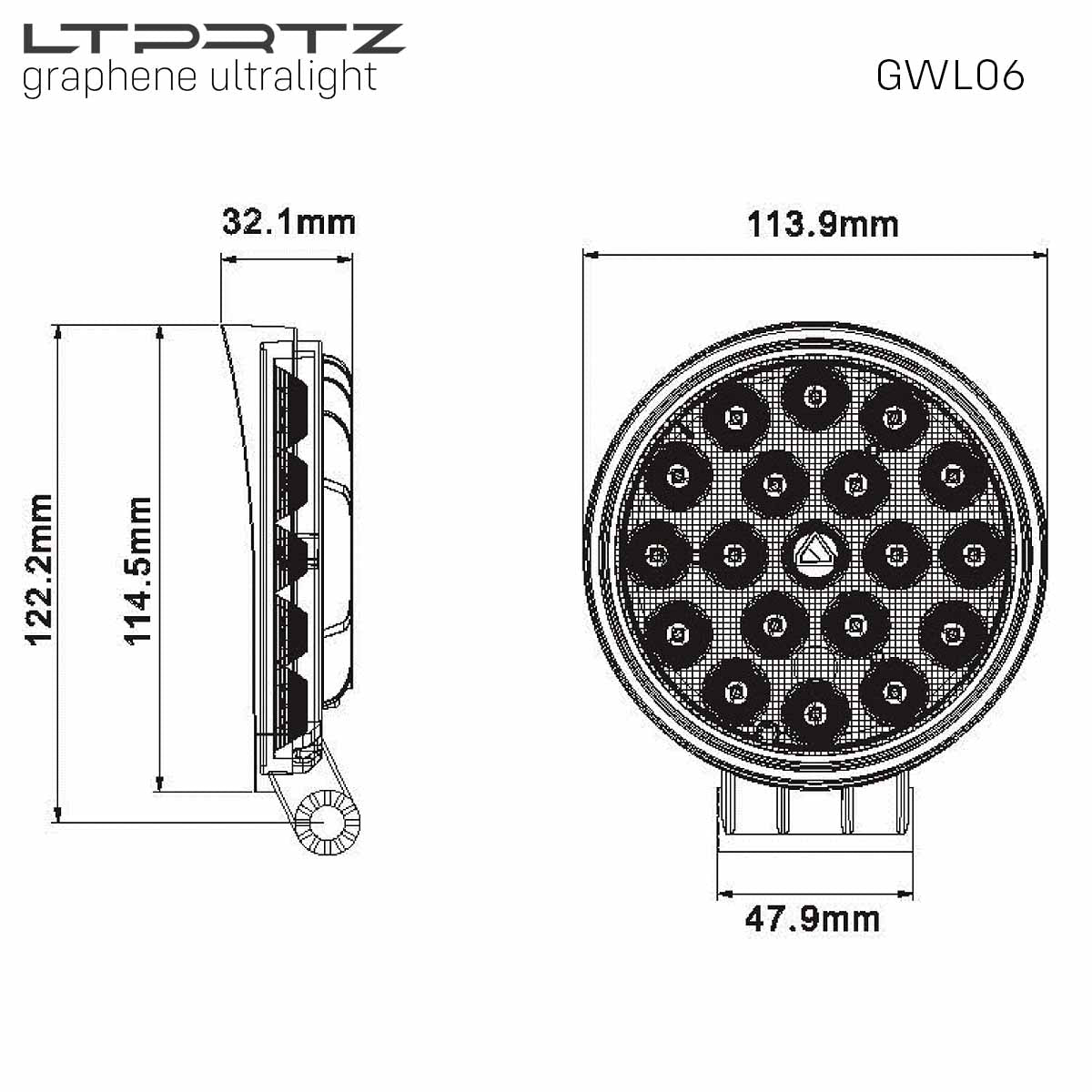 LTPRTZ Arbeitsscheinwerfer Graphen Fluter GWL06