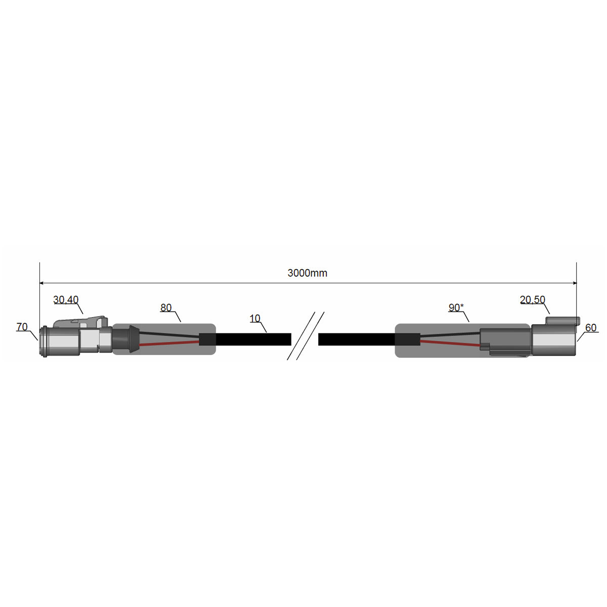 LTPRTZ LED Kabelverlängerung 3 m DT -50W
