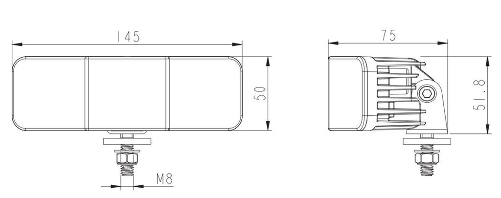 LTPRTZ RL008 30W - Rückfahrscheinwerfer Flut 120°