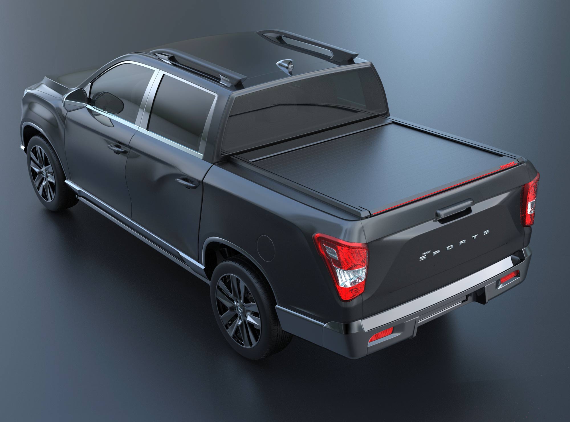 Tessera Roll+ Laderaumabdeckung "Basic" für SsangYong Musso Rexton Sports XL 2018+ D/C TESS 14083 ROLL black matt