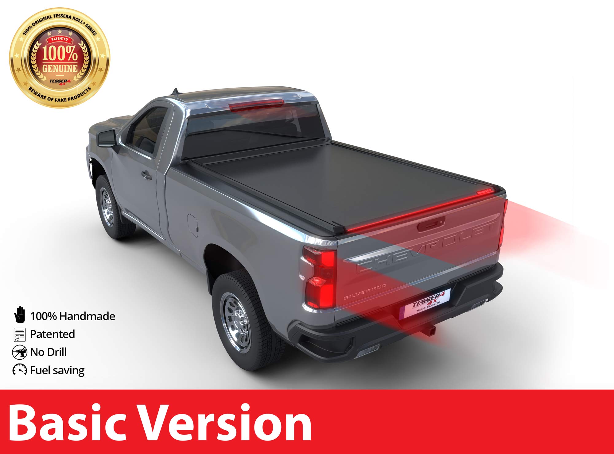 Tessera Roll+ Laderaumabdeckung "Basic" für Chevrolet Silverado 2019+ standard bed TESS 1428 ROLL black matt