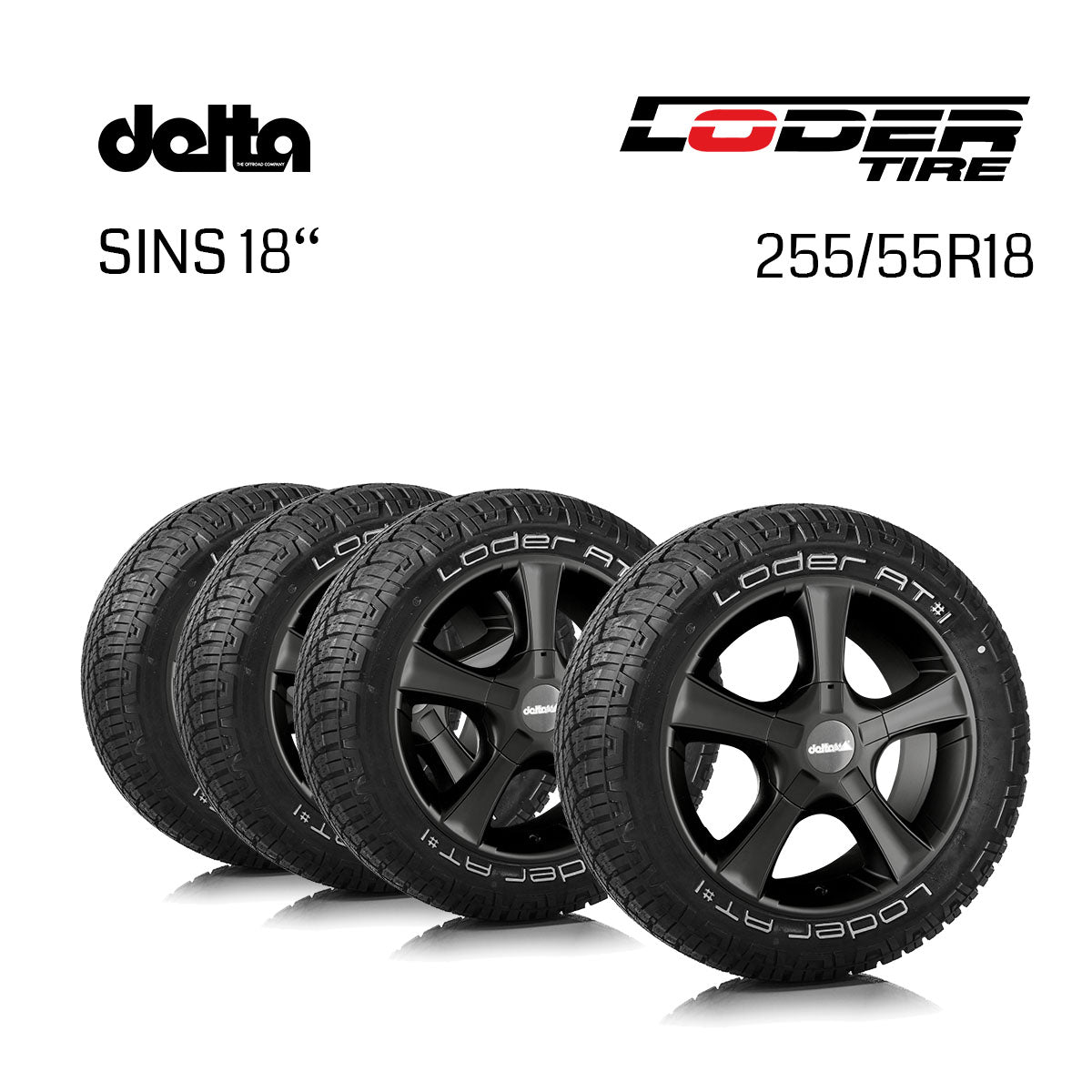 Komplettradsatz Sins 18x8 | Loder AT1 255/55R18