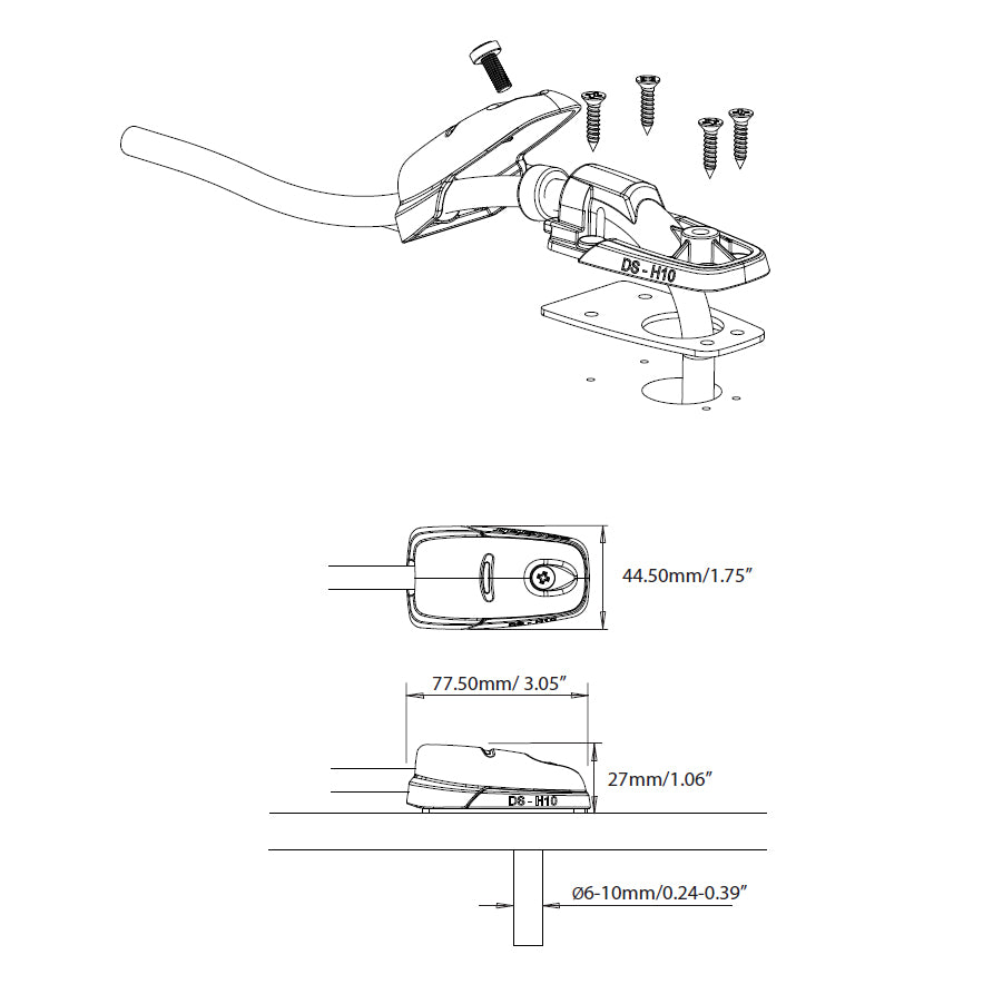 LTPRTZ Horizontale Dachdurchführung Kabeldichtung 6-10mm Kabel schwarz