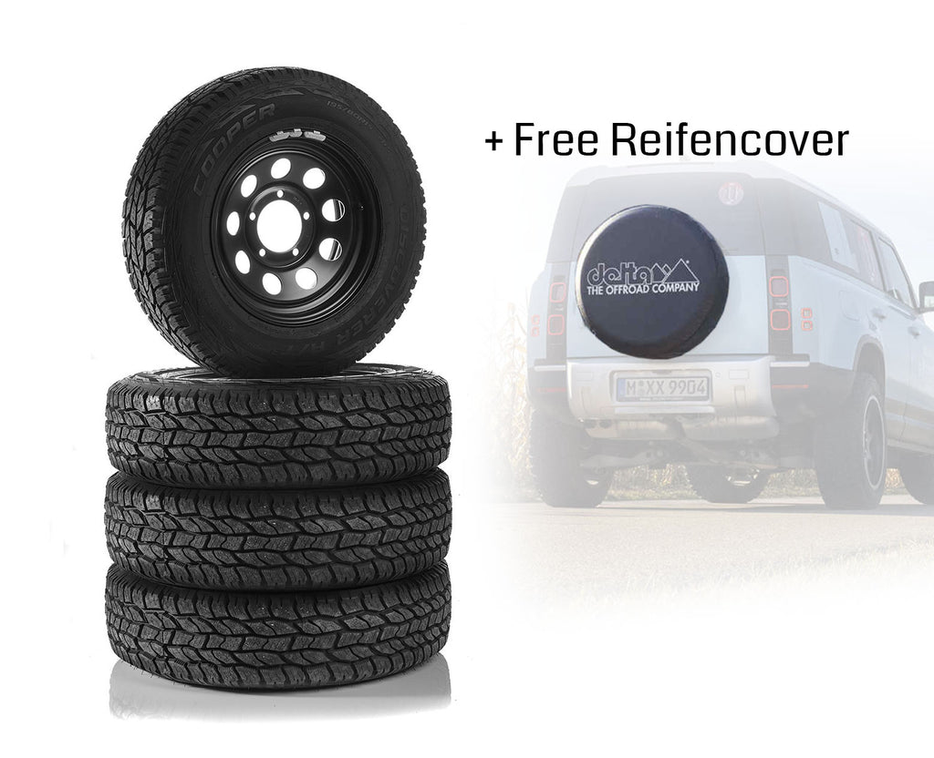 Komplettradsatz BlakTrak 15x6 | Cooper AT³ 195/80R15