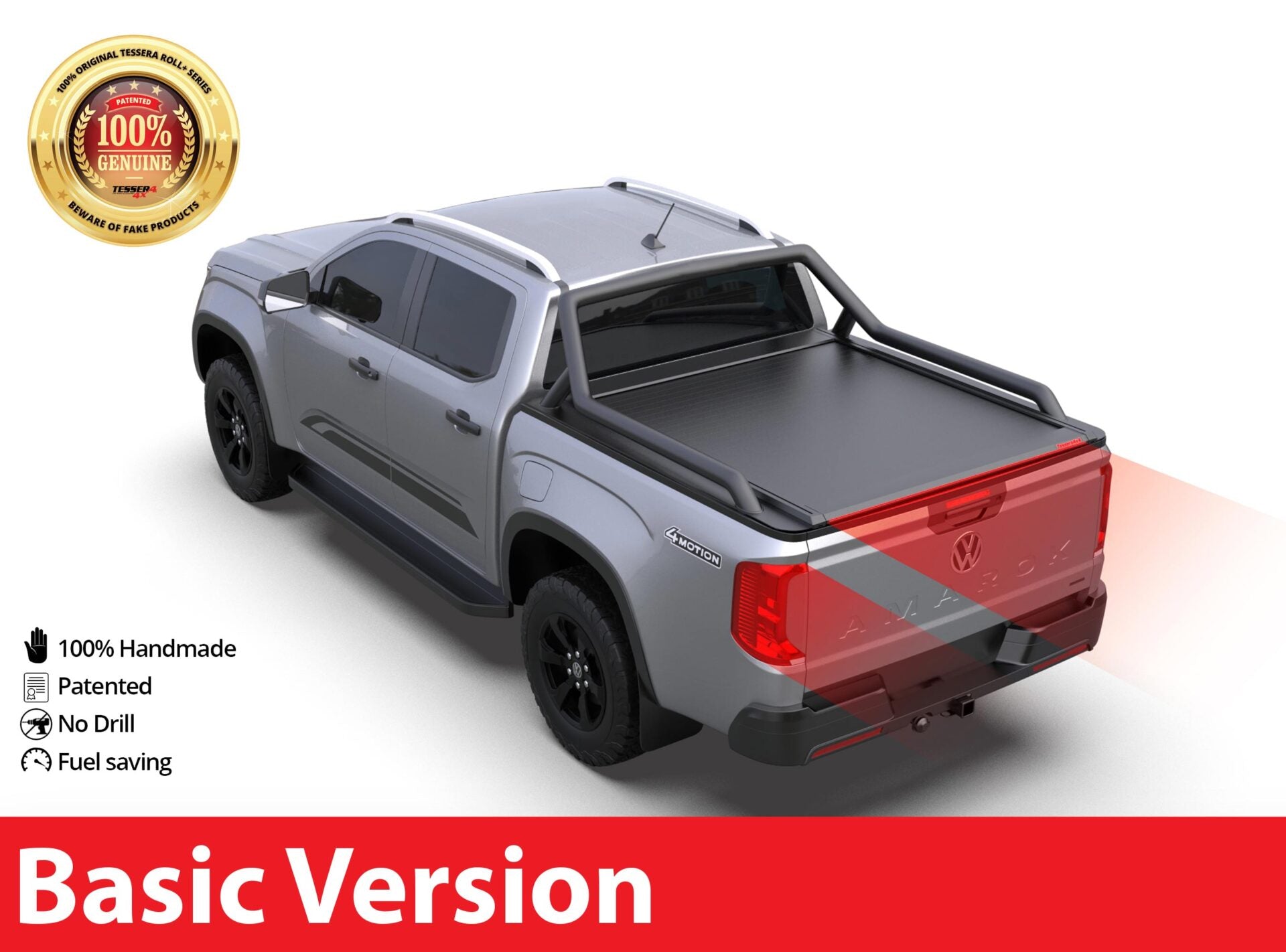 Tessera Roll+ Laderaumabdeckung "Basic" für Volkswagen Amarok PanAmericana 2023+ D/C Double Cab TESS 14012 ROLL black