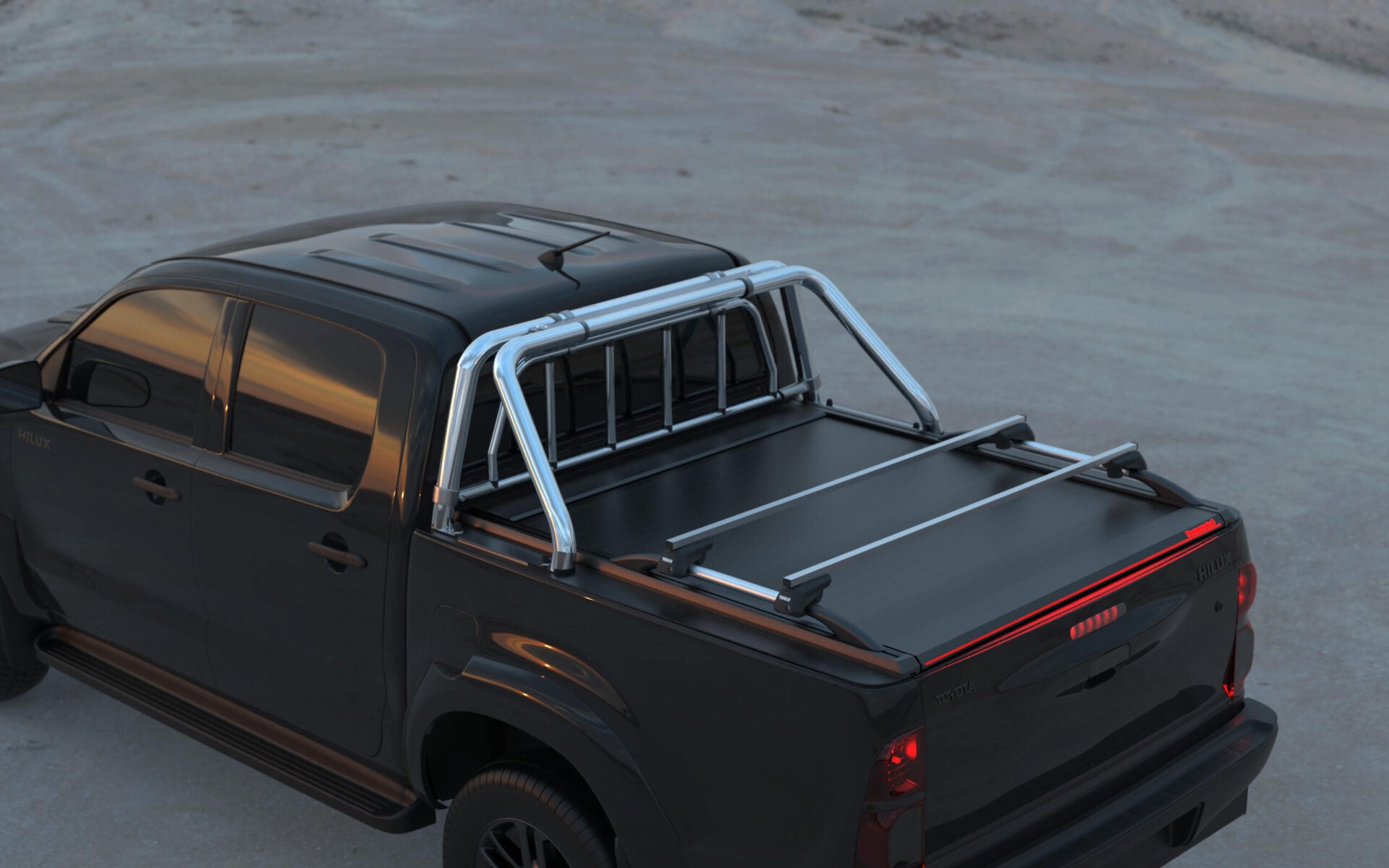 Tessera Roll+ Laderaumabdeckung "Basic" für Toyota Hilux (Vigo) '03-2005->'06-2016 D/C TESS 140 ROLL black matt