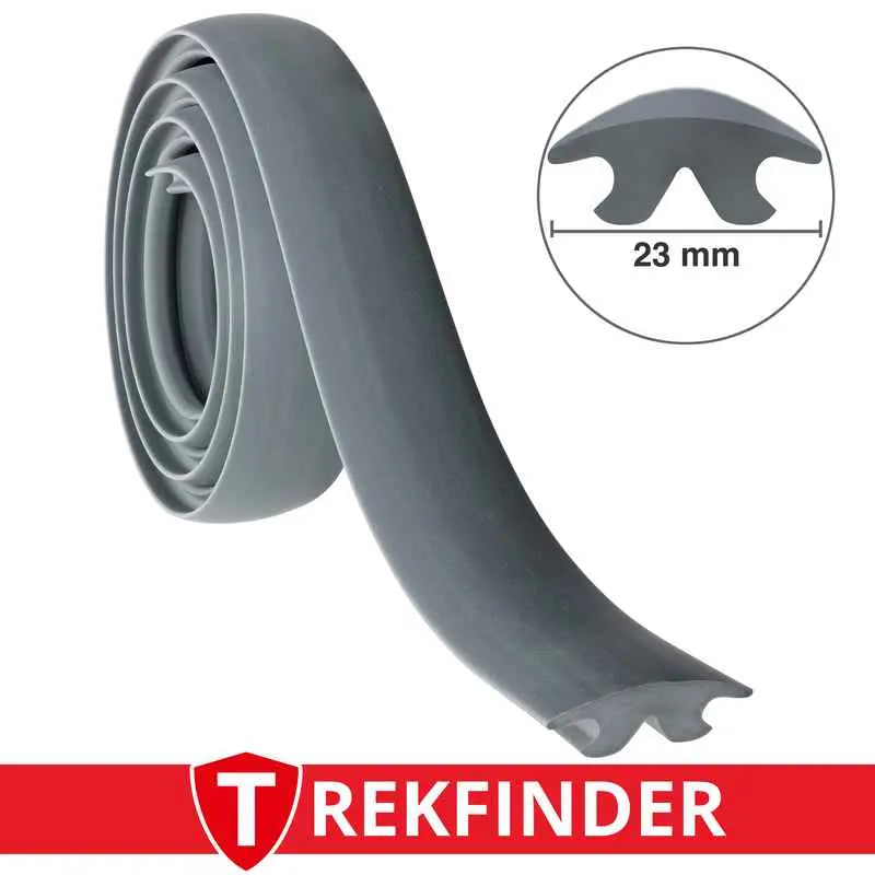 Abdeckprofil für Airlineschiene TREKFINDER / 23 mm breit / eisengrau - RAL 7011 / glatte Oberfläche