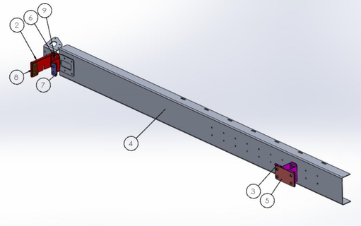 Alu-Cab 270°, 180° und 2m Markise Halterung für Alu-Cab Hubdach Hercules Toyota links
