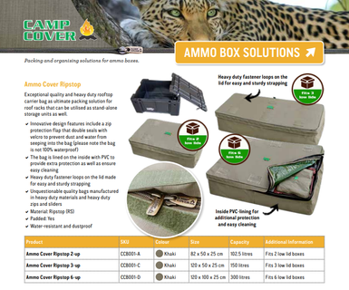 Camp Cover Ammo-Box-Cover für 6 Ammo-Boxen, Khaki