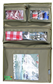 Camp Cover Stausystem Organizer vier Taschen mit Sichtfenster und Klettbefestigung Khaki