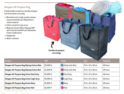 Camp Cover Afrikanischer Sweshwe Baumwoll-Shopper, Marineblau
