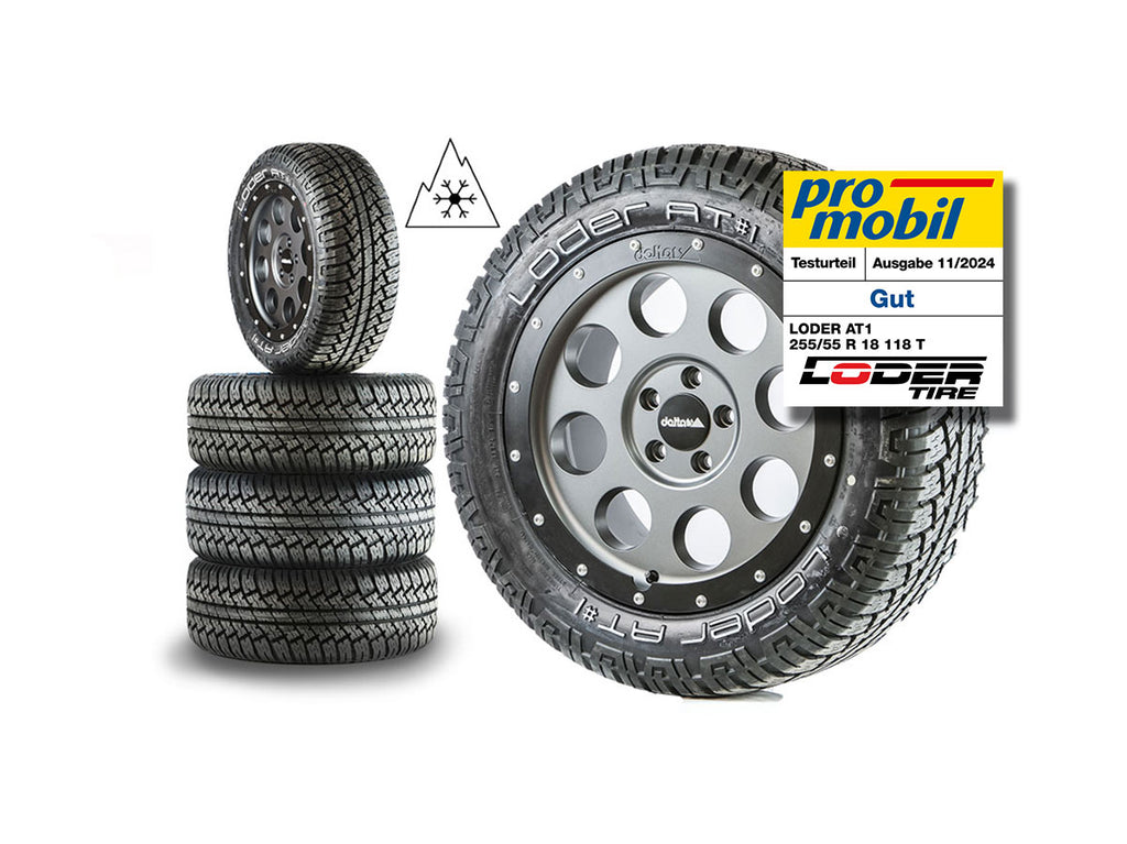 Komplettradsatz Klassik_B Gunmetal 18x8,5 | Loder AT1 255/55R18