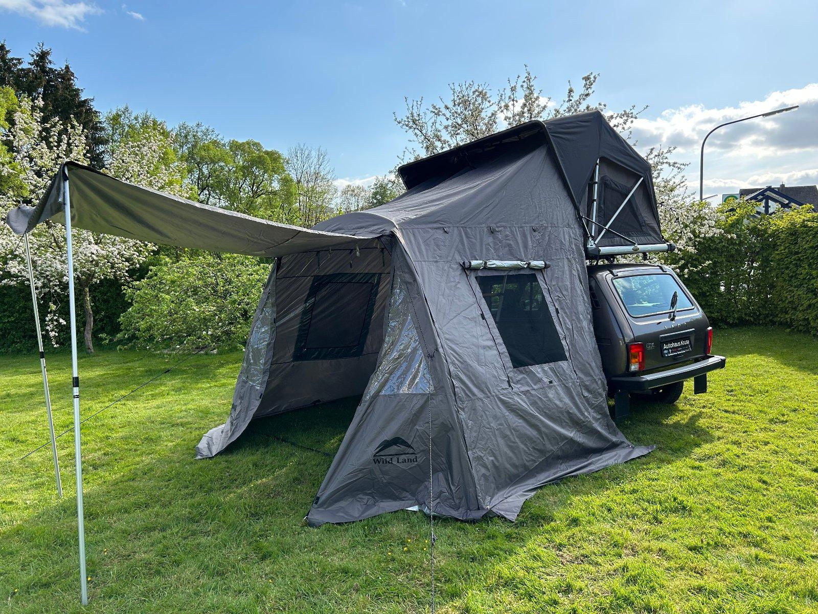 Dachzelt WildLand Normandy Sky Auto 140 mit Vorzelt