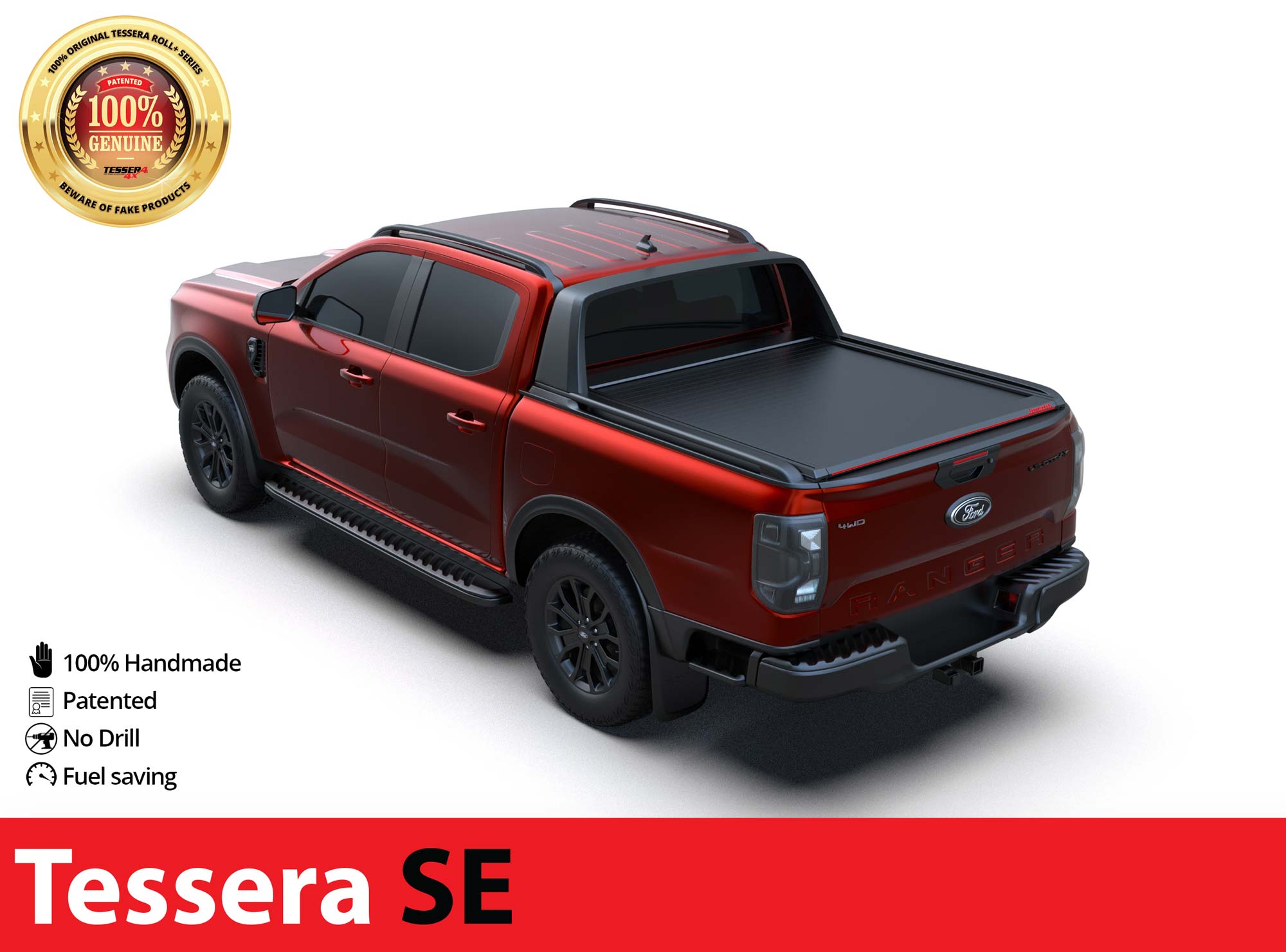 Laderaumabdeckung Tessera SE für FORD Ranger T6.2 P703 WILDTRAK / RAPTOR 2023+ D/C TESS 15080 SE black matt