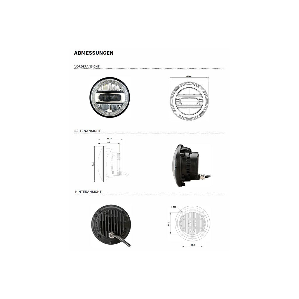 HL5-2 5 3/4 Zoll Bi-LED - Hauptscheinwerfer E-Zulassung