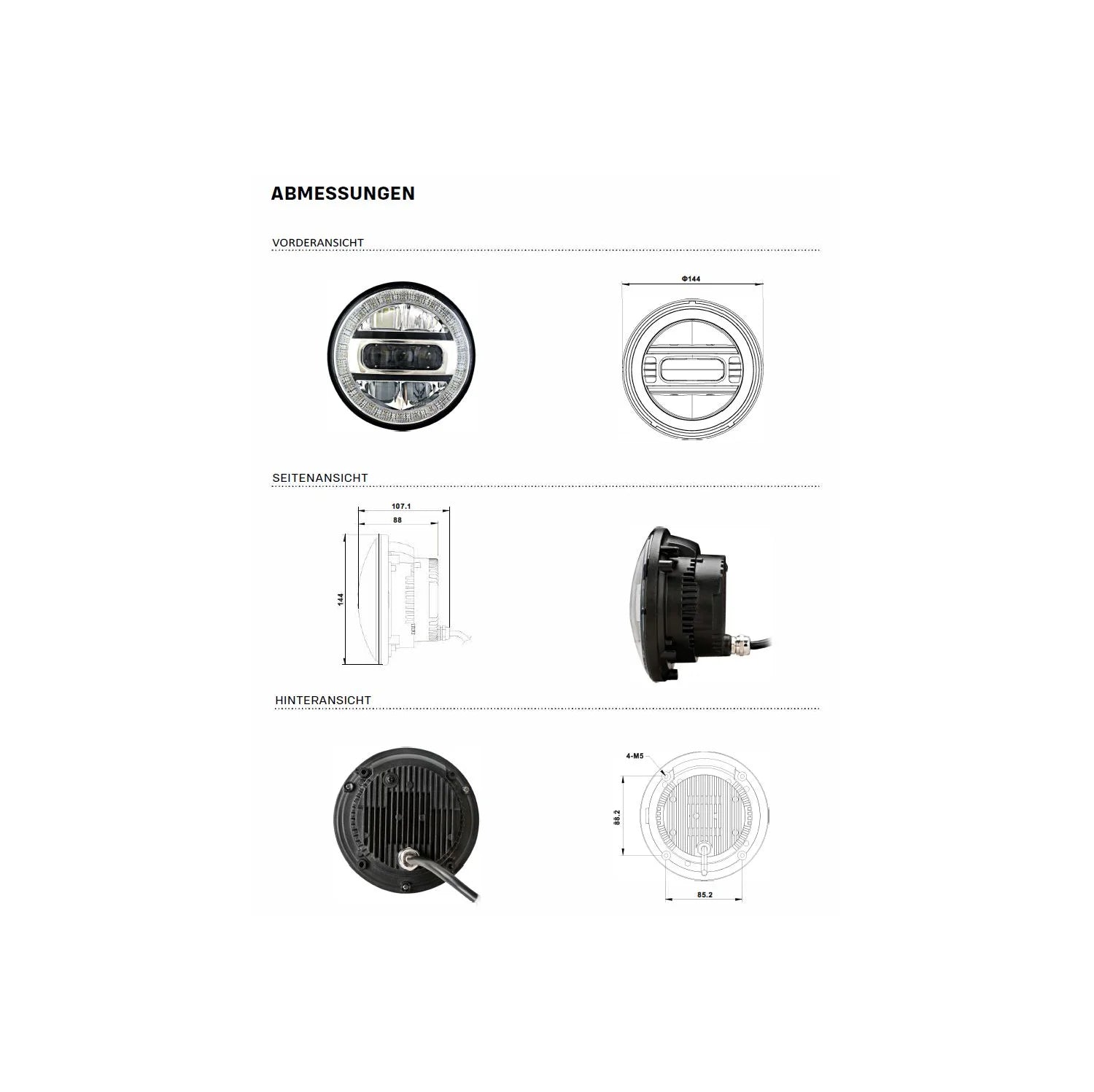 HL5-2 5 3/4 Zoll Bi-LED - Hauptscheinwerfer E-Zulassung