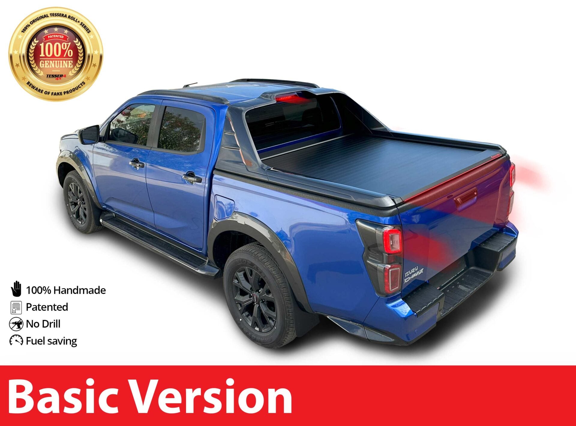 Tessera Roll+ Laderaumabdeckung "Basic" für ISUZU D-Max 2021-2024 D/C mit OEM Rolllbar TESS 140411 ROLL black matt